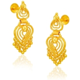 LUV FASHION Golden Jhumki Earrings ( Pack of 1 ) - Golden