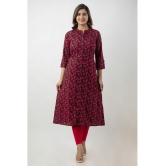 MAUKA - Red Rayon Womens A-line Kurti ( Pack of 1 ) - None