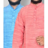 DESHBANDHU DBK - Multicolor Cotton Mens Regular Kurta ( Pack of 2 ) - None