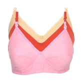 Kiran Enterprises Pack of 3 Cotton Non Padded Womens Everyday Bra ( Multi Color ) - 30B