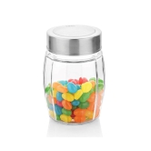 Yera X-Series KBM 350 ML Glass Storage Jar with Steel Lid | Transparent | Set of 3 Pcs