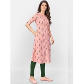 Vbuyz - Pink Cotton Womens Front Slit Kurti ( Pack of 1 ) - None