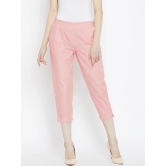 Women Peach-Coloured Relaxed Cigerette Trousers