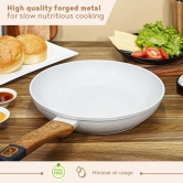 Bergner Naturally Marble Non Stick Frypan | Gas & Induction Compatible | Cream 24 cm