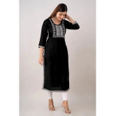 Kapadia - Black Rayon Womens Straight Kurti ( Pack of 1 ) - None