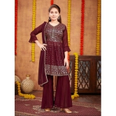 Aarika Wine Georgette Girls Kurta and Sharara Set ( Pack of 1 ) - None