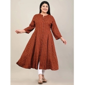 Swasti - Maroon Cotton Blend Women's Front Slit Kurti ( Pack of 1 ) - None