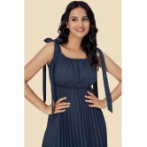 Glomee Crepe Solid Midi Womens Fit & Flare Dress - Blue ( Pack of 1 ) - None