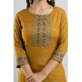 MAUKA - Gold Straight Rayon Women''s Stitched Salwar Suit ( Pack of 1 ) - None