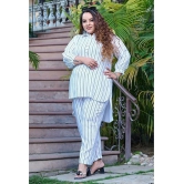 PrettyPlus by Desinoor.com White Striped Pant Top Set - None