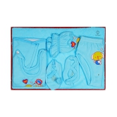 Sathiyas Blue Cotton 5 Pcs Gift Pack - 0-6 Months