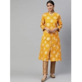 SVARCHI - Yellow Cotton Womens Front Slit Kurti ( Pack of 1 ) - None