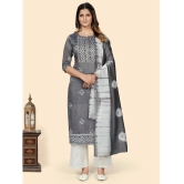 Vbuyz - Grey Chanderi Womens Straight Kurti ( Pack of 1 ) - None