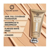 Colors Queen BB Oil Free Waterproof Foundation (Natural Almonds) With Beauty Blender