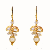 Abhaah Cute white handmade Butterfly indo western pearl crystal Kundan long fancy party wear hoop clip on Earrings for women and girls