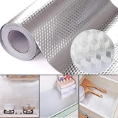 Oil-Proof Kitchen Stickers Aluminum Foil Sticker Paper Modern Wall Sticker Self Adhesive Kitchen Aluminum Foil Stickers Oil Proof Waterproof Kitchen Stove Sticker