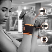 TYNOR Wrist Support (Neo)Universal, Pack of 2 (Colour - ORANGE) by Total Sporting And Fitness Solutions Pvt Ltd