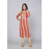 JC4U - Red Rayon Womens Straight Kurti ( Pack of 1 ) - None