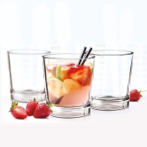 Treo Embassy Cool 222 ML Glass Tumbler | Transparent | Set of 6 Pcs