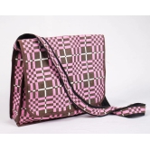  Retro Checkered Canvas Crossbody Bag with Adjustable Strap