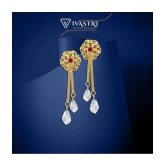 VIVASTRI Golden Drop Earrings ( Pack of 2 ) - Golden