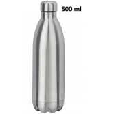 SHB Double Wall Vacuum Insulated Stainless Steel Hot and Cold Water Bottle,Travel Thermos Flask,500 ml (Silver)