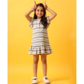 GREY WHITE STRIPED RUFFLE DRESS-GREY-10-12 YEARS / 1N / GREY