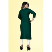 haya fashion - Green Rayon Women's Straight Kurti ( Pack of 1 ) - None