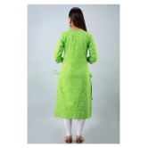 Lee Moda - Green Cotton Womens Straight Kurti ( Pack of 1 ) - XL