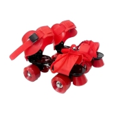 sevrza red  Roller Skating with Adjustable Size and Front Break Age Group 3 -15 Years Adjustable