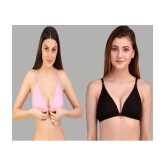 Desiprime - Multicolor Cotton Non Padded Womens Everyday Bra ( Pack of 2 ) - None