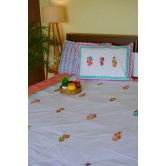 Phool Hand Block Printed Cotton Bedsheet