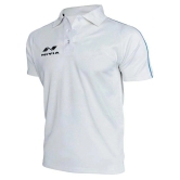 Nivia White Polyester Polo T-Shirt-2501s1 - S