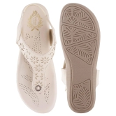 Shoetopia Cream Womens Flats - None