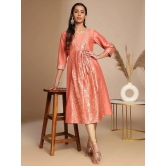 Janasya Silk Blend Embellished Anarkali Womens Kurti - Peach ( Pack of 1 ) - None