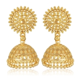 VIVASTRI Golden Jhumki Earrings ( Pack of 1 ) - Golden