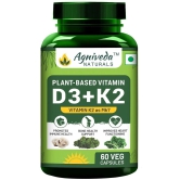 Agniveda Naturals Plant- Based Vitamin D3 600 Iu + K2 As Mk7 Supplement - 60 Veg Capsules