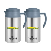 HomePro Tea Pot Insulated/Carafe, Stainless Steel Leak Proof Hot & Cold Both 750 ML Pack of 2 - Silver