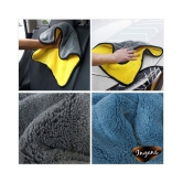 INGENS Microfiber Cloth for Car Cleaning and Detailing, Dual Sided, Extra Thick Plush Microfiber Towel Lint-Free(Pack of 1), Yellow 650 GSM, 40cm x 40cmÂ â?¦