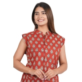 Tribes India Bagru Hand Block Printed Jacket - Red