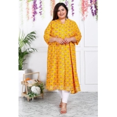 Swasti Cotton Blend Printed A-line Womens Kurti - Yellow ( Pack of 1 ) - None