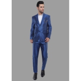 DKGF Fashion - Light Blue Polyester Regular Fit Men's 2 Piece Suit ( Pack of 1 ) - None