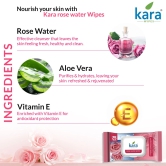 Kara Rose Water Refreshing Facial Wipes Pack of 6  (25 Pulls)