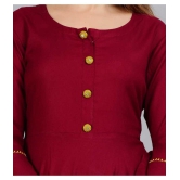 SIPET - Maroon Rayon Womens Anarkali Kurti ( Pack of 1 ) - None