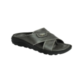 Ajanta Grey Mens Leather Slipper - None