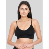 ILRASO - Black Cotton Blend Removable Padding Women's Sports Bra ( Pack of 1 ) - None