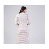 MAUKA Cotton Printed Straight Womens Kurti - White ( Pack of 1 ) - None