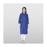 CEFALU - Navy Cotton Blend Women''s Straight Kurti ( Pack of 1 ) - None