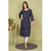 Estela Cotton Printed Straight Womens Kurti - Navy ( Pack of 1 ) - None