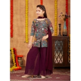 Aarika Wine Georgette Girls Kurta and Sharara Set ( Pack of 1 ) - None